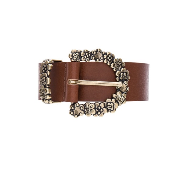 B-Low the Belt Accessories - B-Low the Belt Floral Bell Buckle -Luggage & Brass